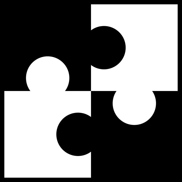 Eclectic photographer puzzle logo.