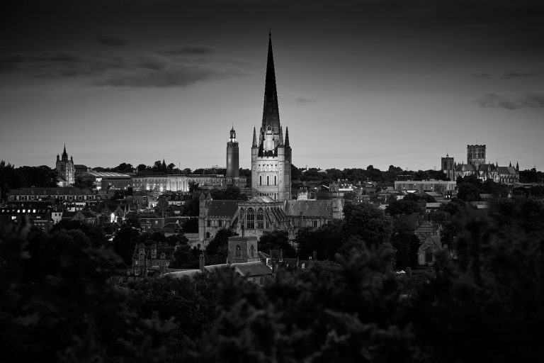 Norwich City in black and white.